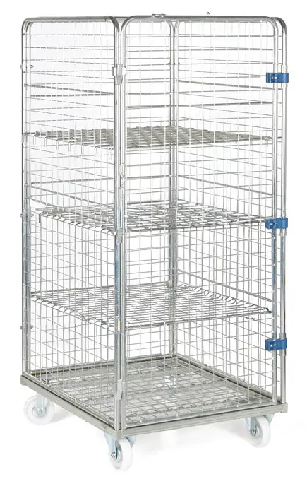 KLEC 4/3, 4-boký, 3x police, klecový vozík 1640x720x810 mm, galvanická ocel